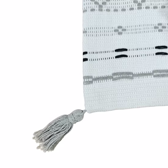 Großhändler, Outdoor-Sofa, Wohnzimmer, Wellengrau, quadratisch, gestreift, Lendenwirbelsäule, weiche Textur, wendbar, luxuriös, faltbar, 61 x 61 cm, Dekorationskissen